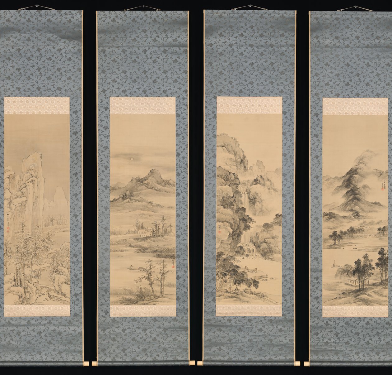Landskaber af de fire årstider, 1848. af Yamamoto Baiitsu