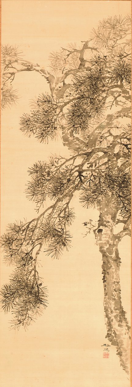 Fyr, før 1856 (blæk på silke) af Yamamoto Baiitsu