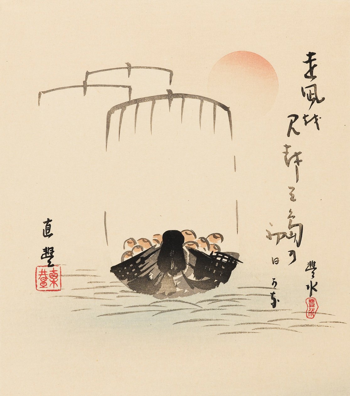 Træbloktryk - Takarabune, slutningen af det 19. århundrede af Yamamoto Hosui