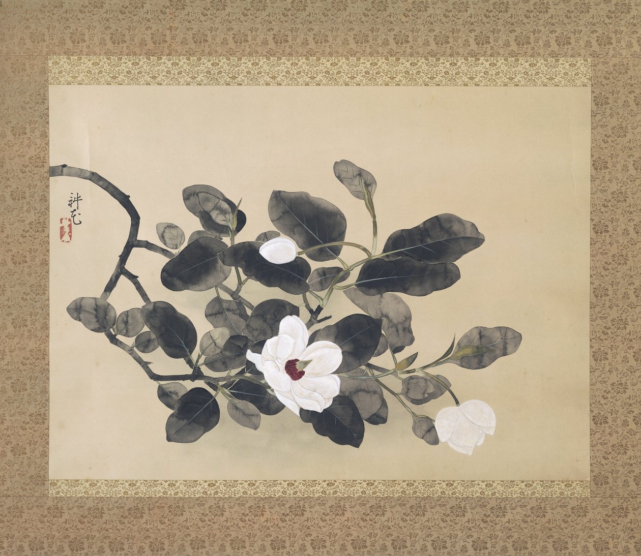 Magnolia-gren, hængende rulle, 1933 af Yamamura Koka