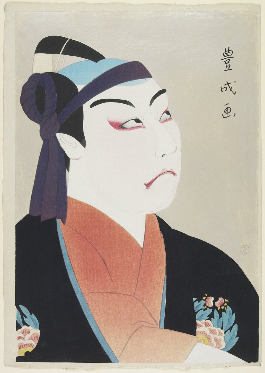 Skuespiller Matsumoto K?shir? VII som Sukeroku, 1920 (træblok i farver) af Yamamura Koka