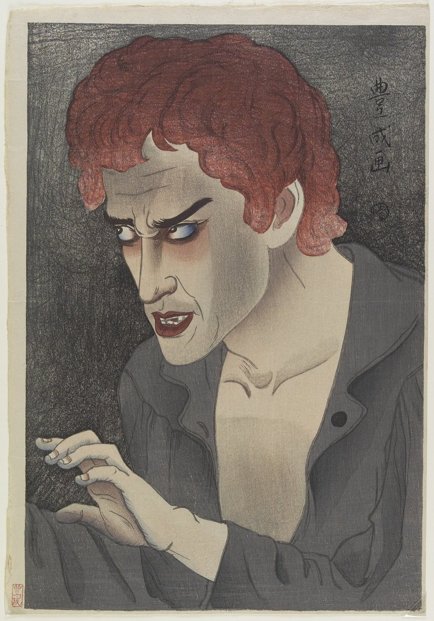 Skuespiller Morita Kanya XIII (1907-75) som Jean Valjean, 1921 (træblok i farver) af Yamamura Koka