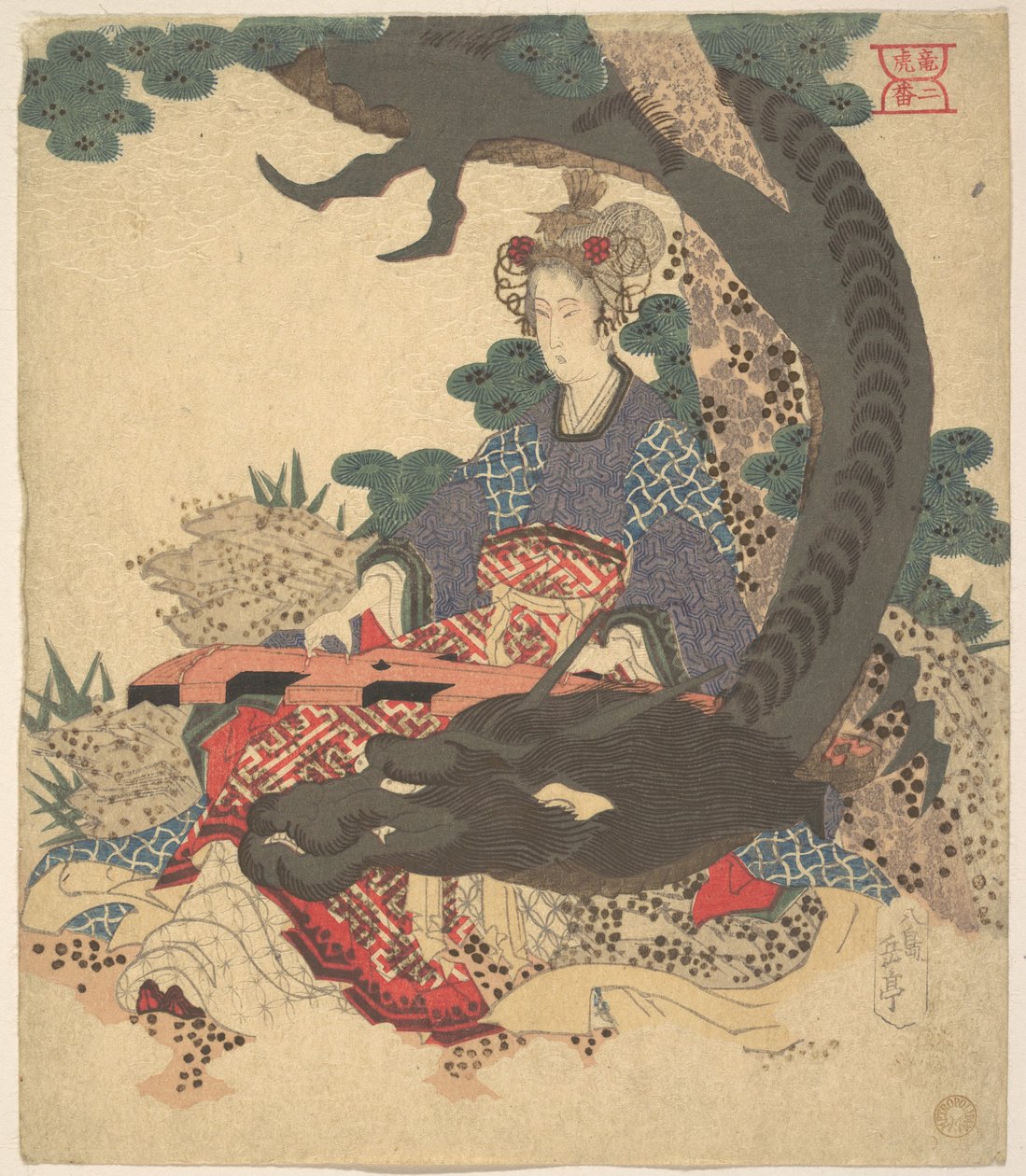 Benzaiten og dragen af Yashima Gakutei