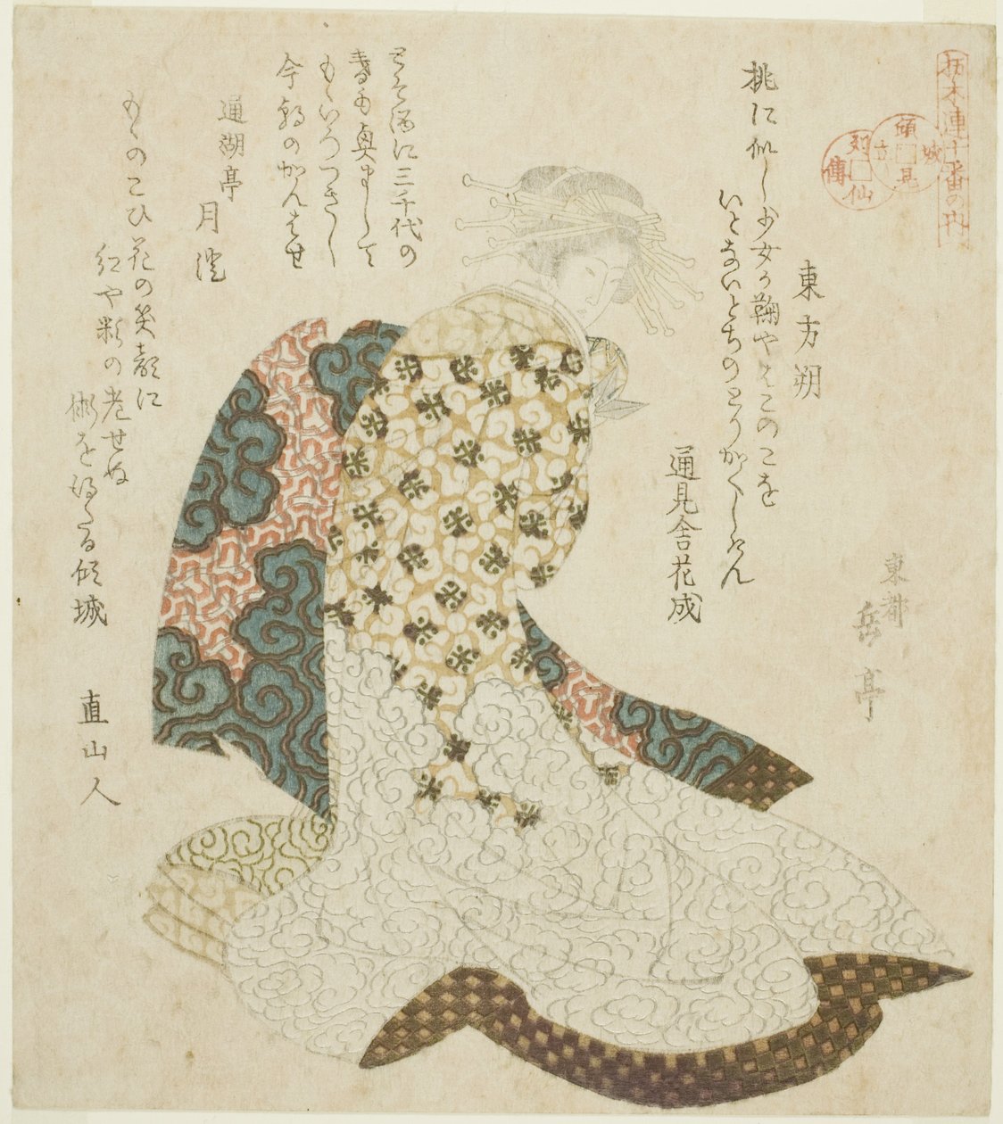 Dongfang Shuo (Tohosaku), fra serien "The Life of the Taoist Immortals - A Series of Seven" af Yashima Gakutei