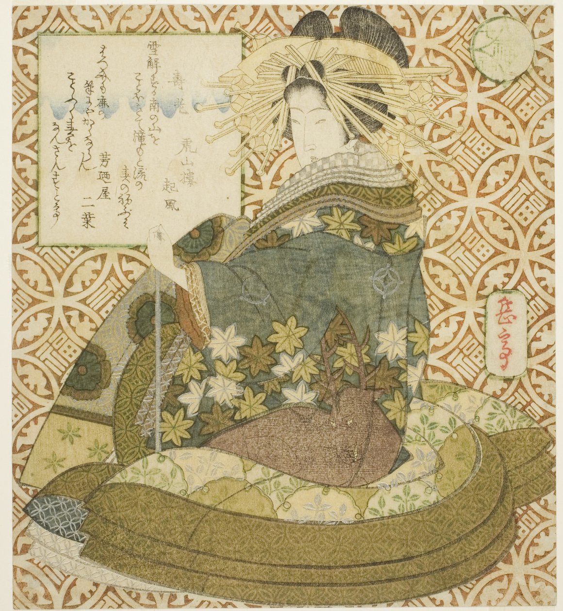 Jurojin, fra serien "A Parody of the Seven Gods of Good Fortune (Mitate shichifukujin)" af Yashima Gakutei