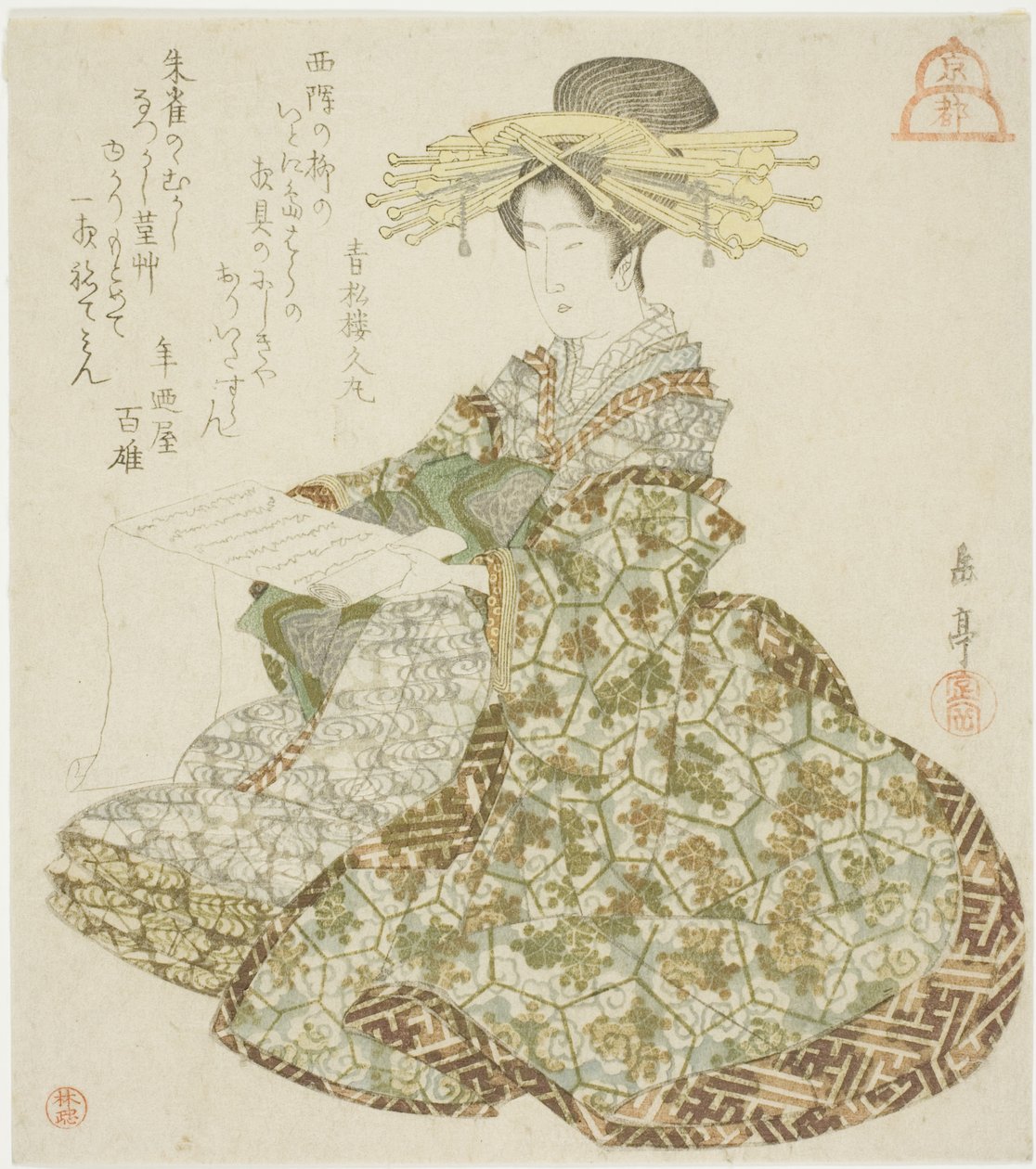 Kyoto: Courtesan of the Shimabara, fra en unavngiven serie af de tre hovedstæder af Yashima Gakutei