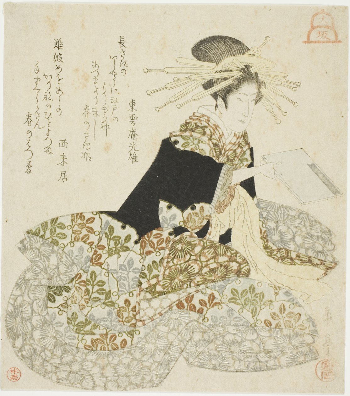 Osaka: Courtesan of the Shinmachi, fra en unavngiven serie af de tre hovedstæder af Yashima Gakutei