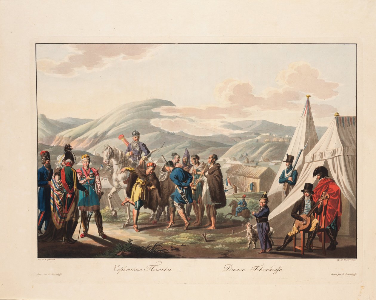 Cirkasserne danser, 1812 af Yegor Karneyev