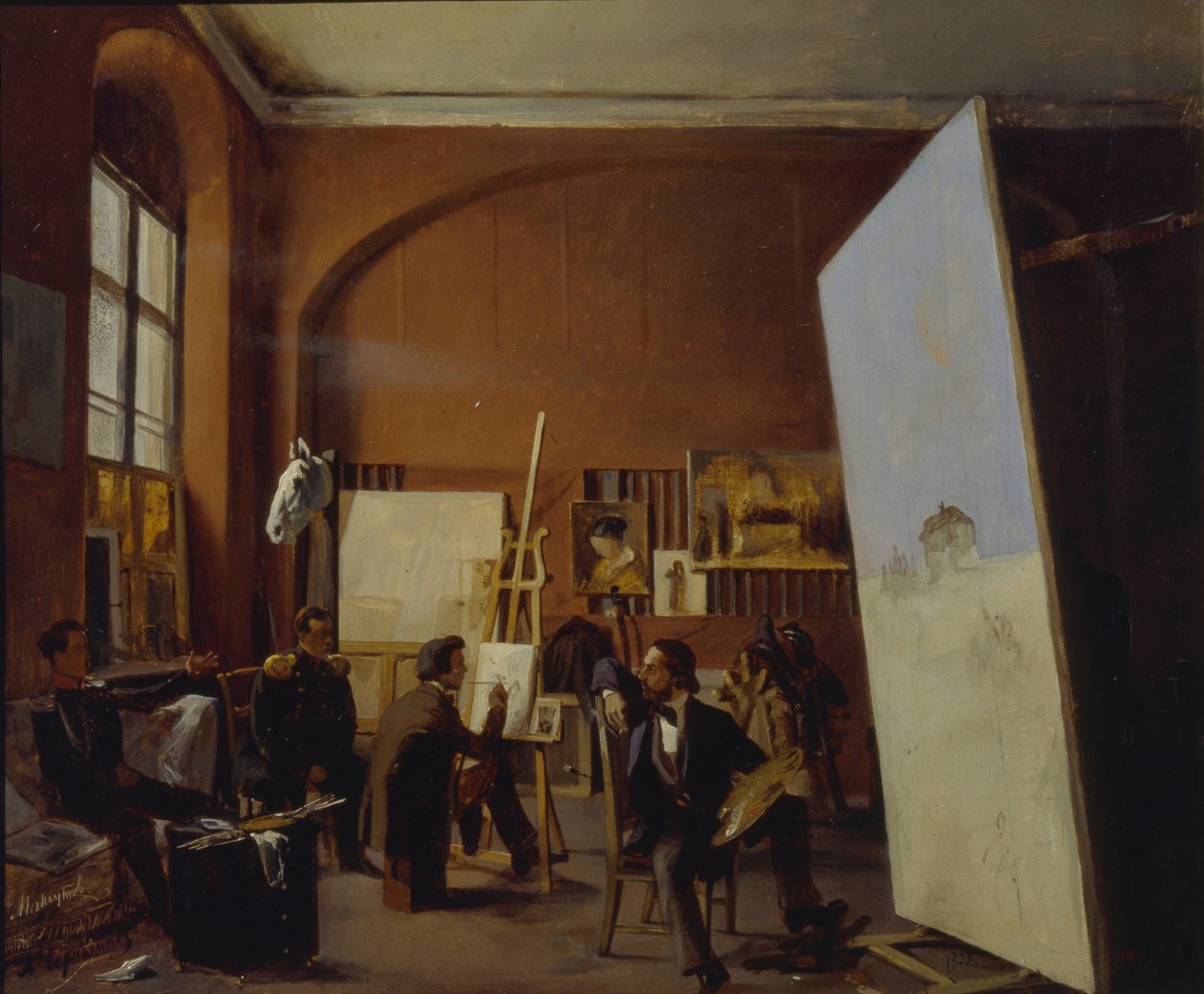 Atelier af maleren grev Vasily Maksutov, 1858 af Yevgraf Semyonovich Sorokin
