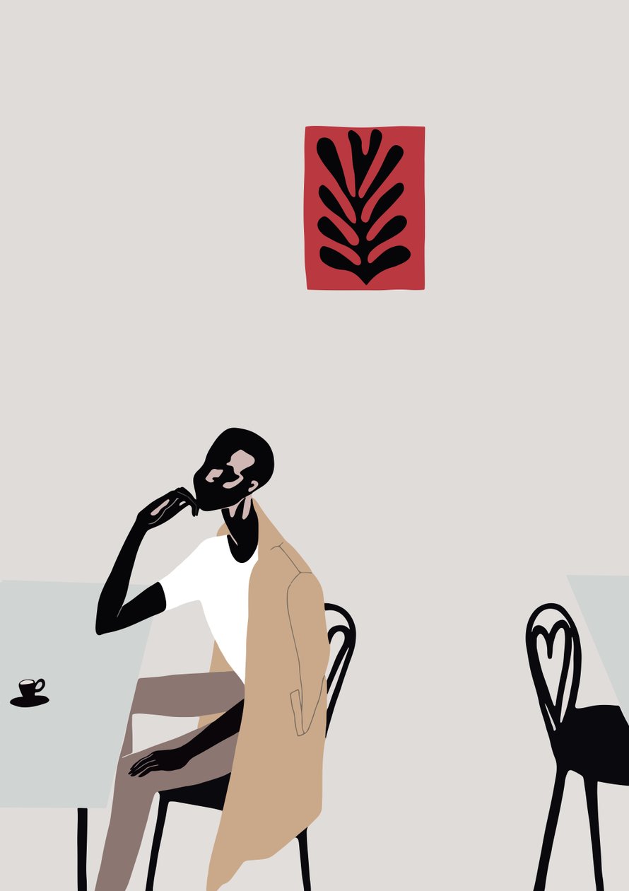 Cafescene med Matisse, 2016, (digital) af Yi Xiao Chen