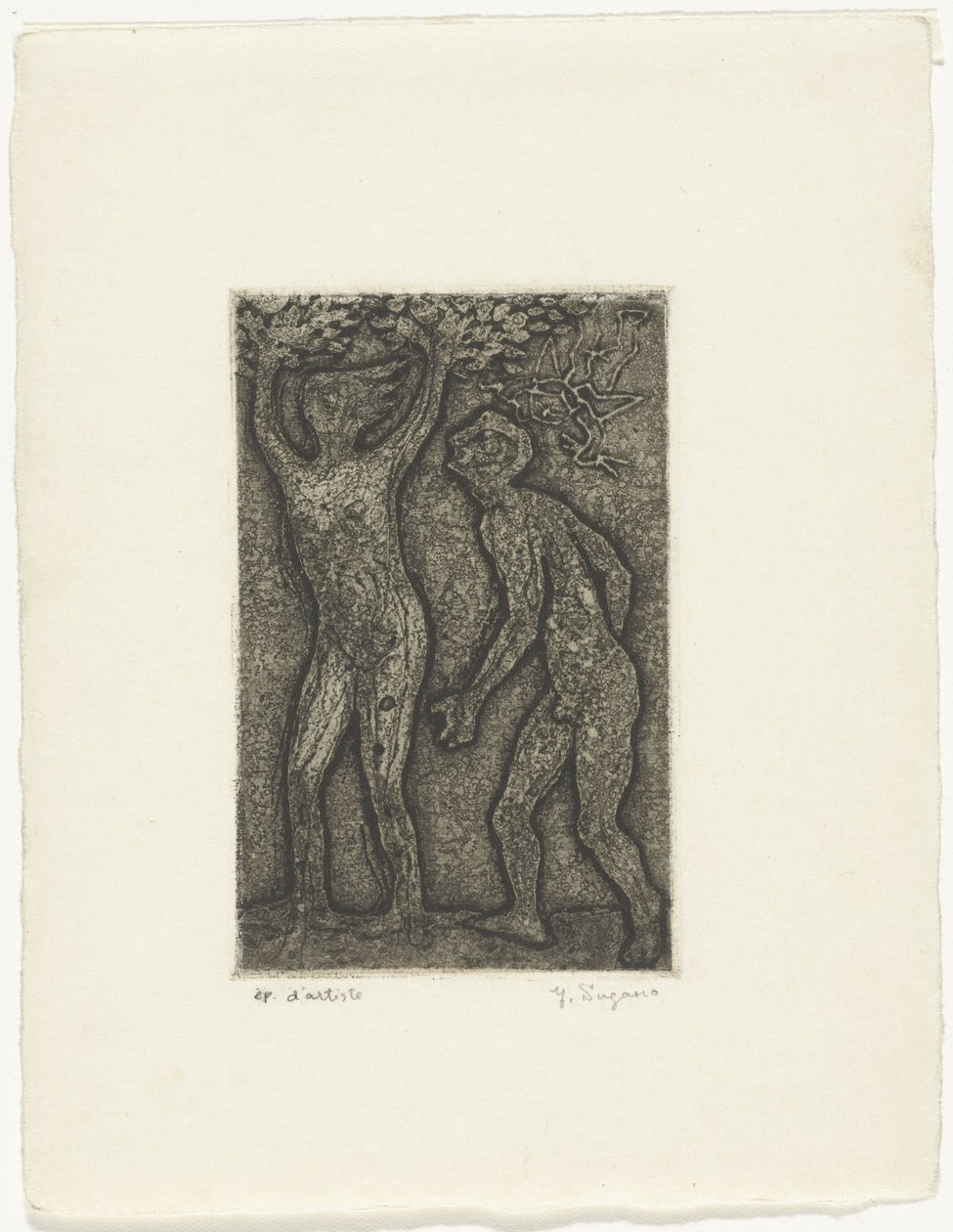 Mand og kvinde i gråt af Yo Sugano (signed by artist)