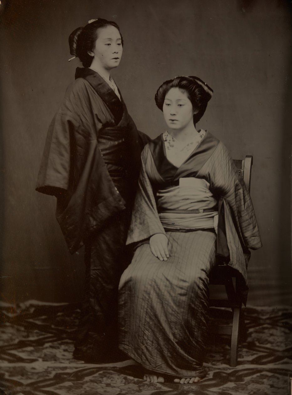 [Geisha med ledsager], 1860
