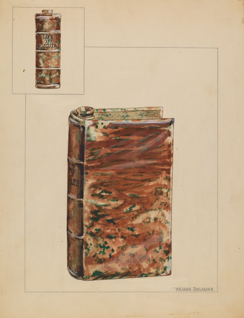 Bogflaske, ca. 1937. af Yolande Delasser
