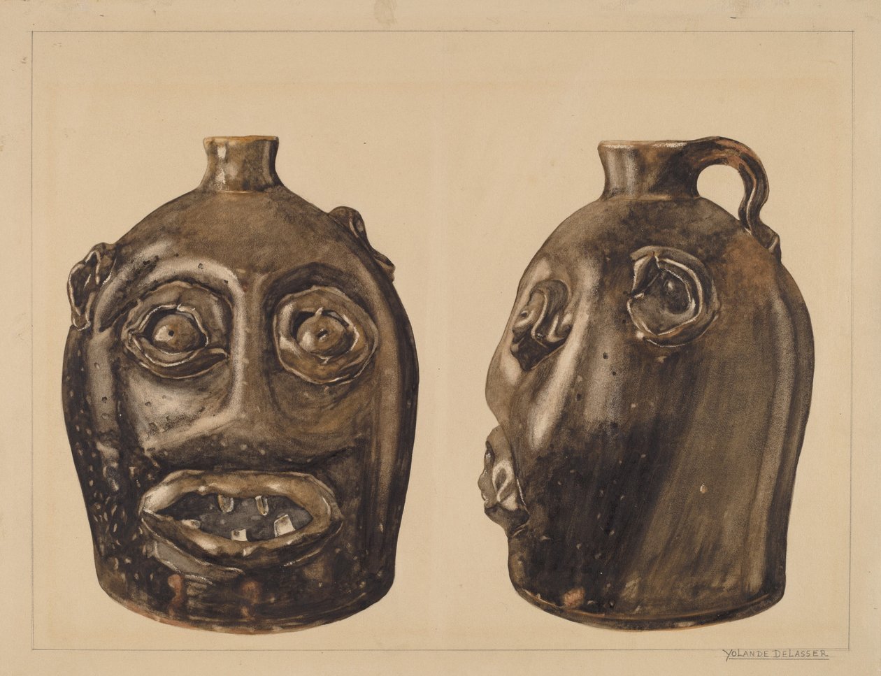 Grotesk kande, ca. 1936. af Yolande Delasser