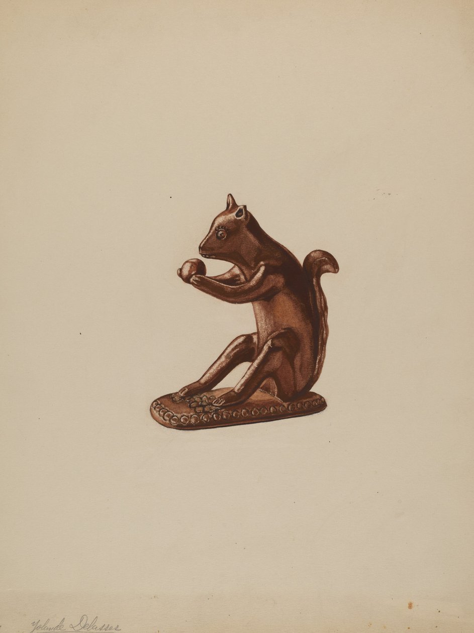 Egernstatuette, ca. 1937. af Yolande Delasser