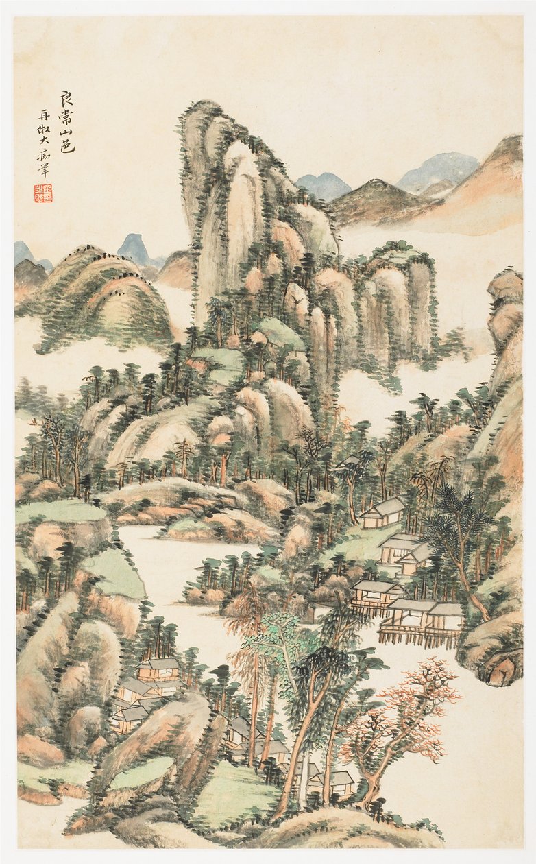 Mountain Color på Mount Liangchang, fra et album med 12 blade af Yongxi Jin