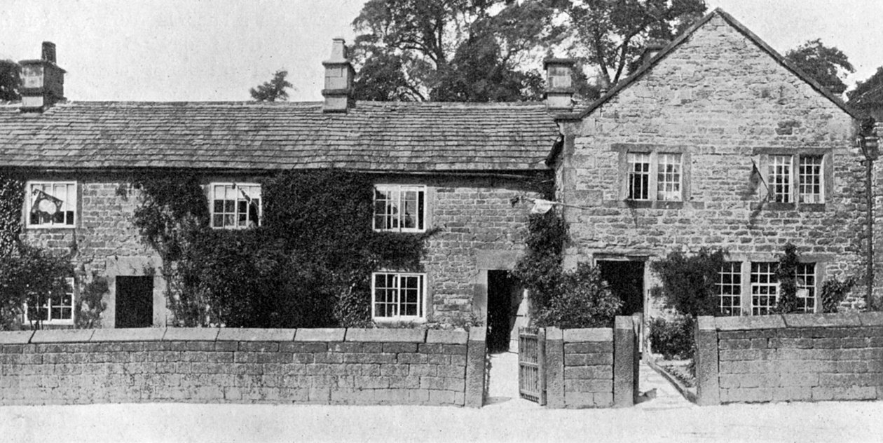 Huse ved Eyam, hvor den store pest brød ud, Derbyshire, 1924-1926 af York and Son