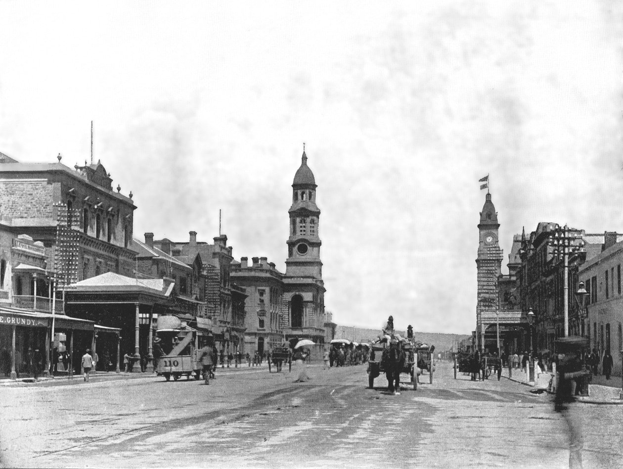 King William Street ser mod syd, Adelaide, Australien, 1895. af York and Son