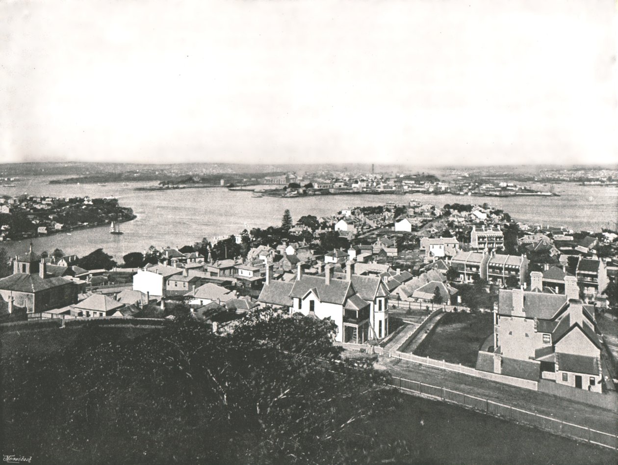 Udsigt fra North Shore, Sydney, Australien, 1895. af York and Son