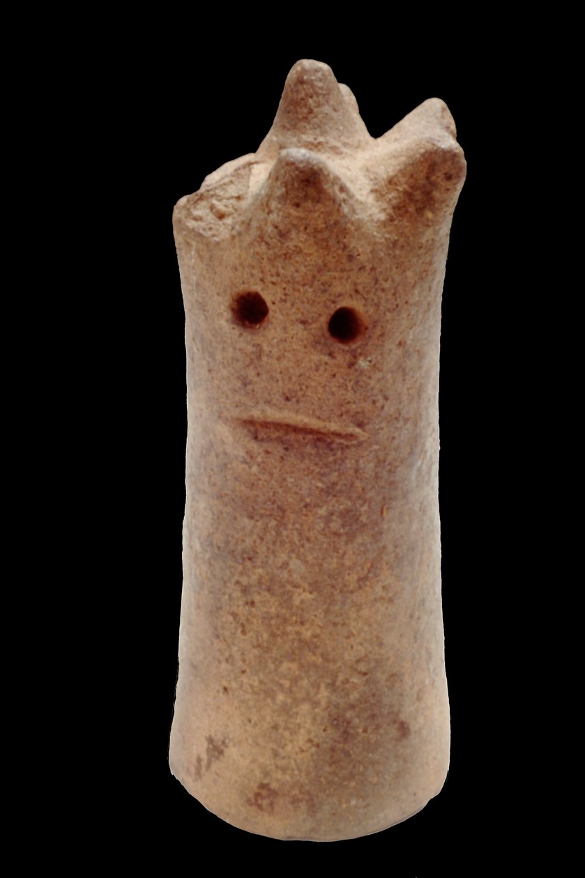 Cylindrisk menneskehoved, fra Ife, 12. - 15. århundrede (terracotta) af Yoruba Culture