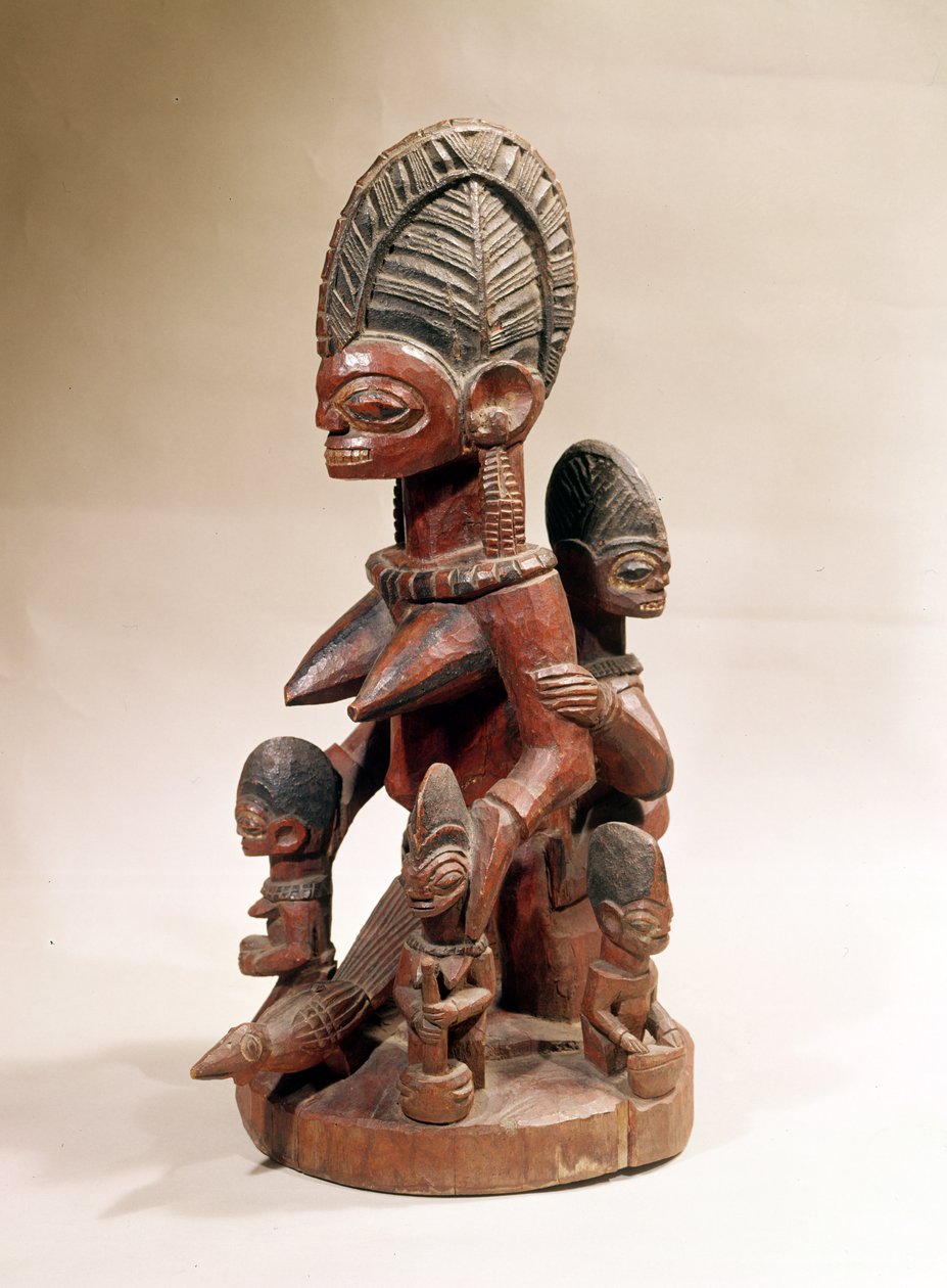 Mor og børn (træ) af Yoruba Culture
