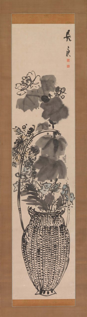 Efterårsblomster i en bambuskurv, 1760