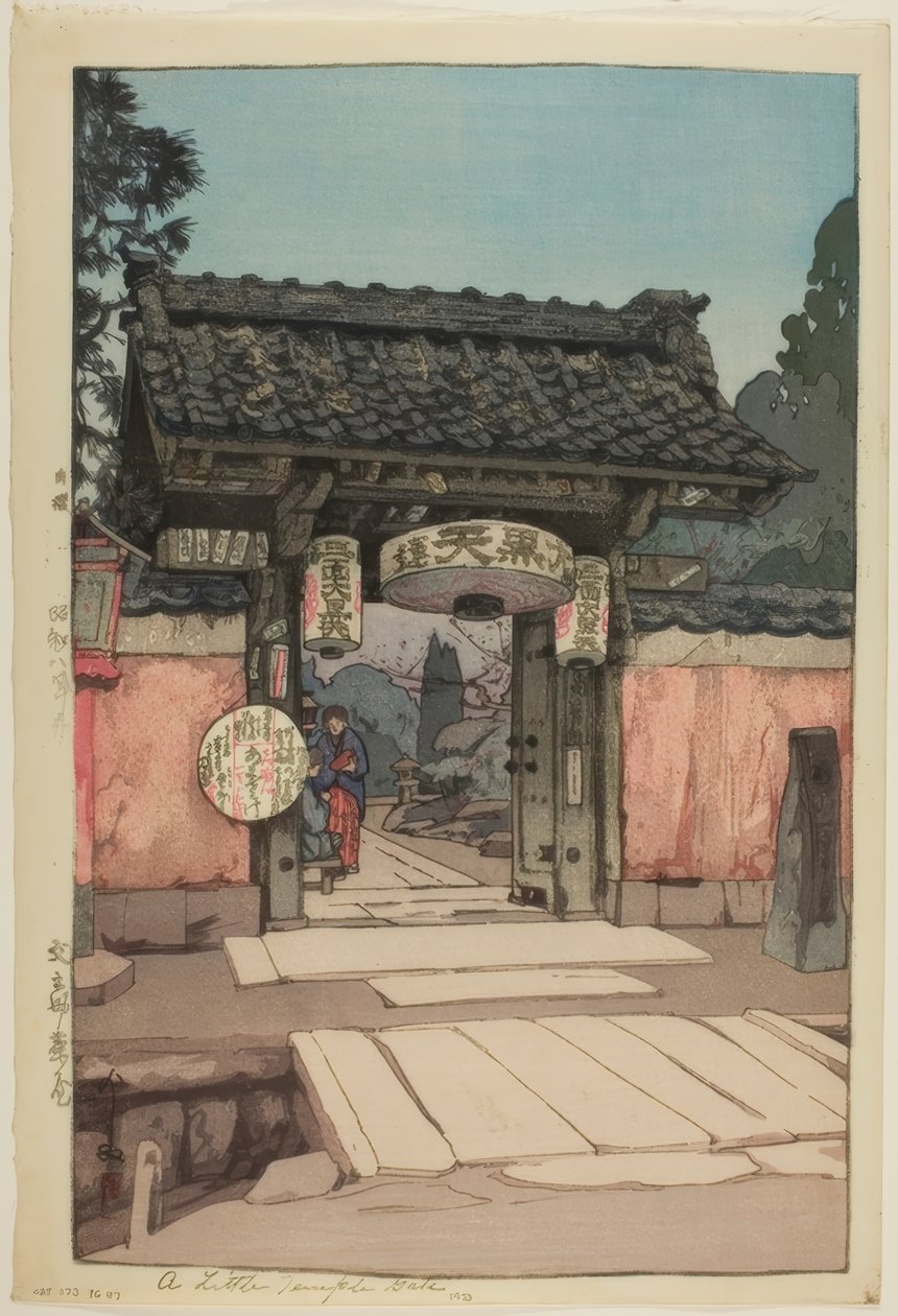 En lille tempelport af Yoshida Hiroshi