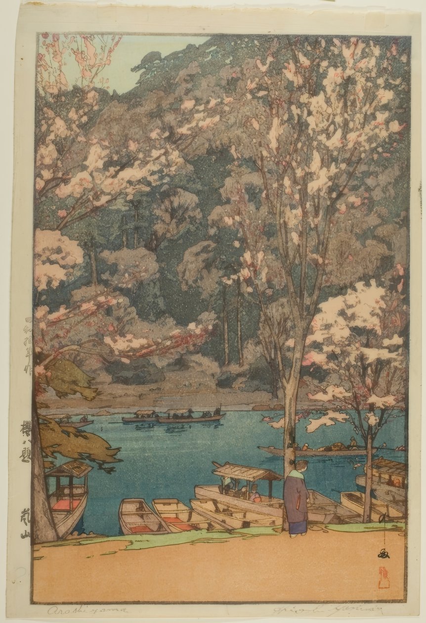 Arashiyama, fra serien "Eight Scenes of Cherry Blossoms" af Yoshida Hiroshi