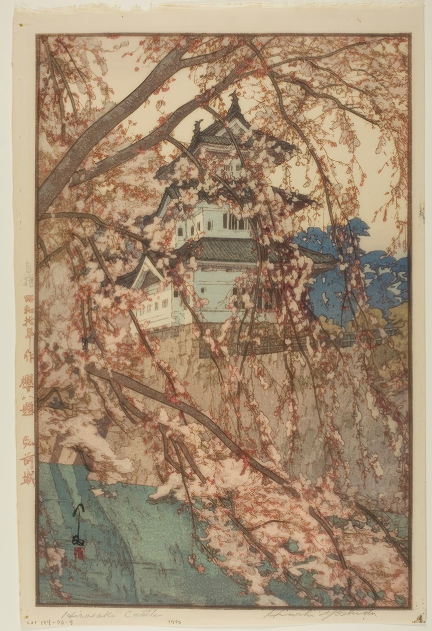 Hirosaki Castle, fra serien "Eight Views of Cherry Blossoms" af Yoshida Hiroshi