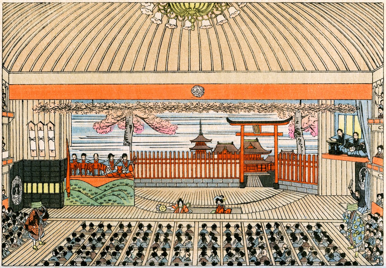 Traditionelt japansk teater: scenen i Kaboukiza, Tokyos hovedteater, med dens roterende platform af Yoshimune Arai