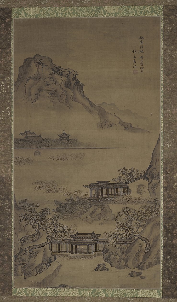 Klar og kølig morgen, Qing-dynastiet, 1722 (blæk og farve på silke) af Yuan Jiang