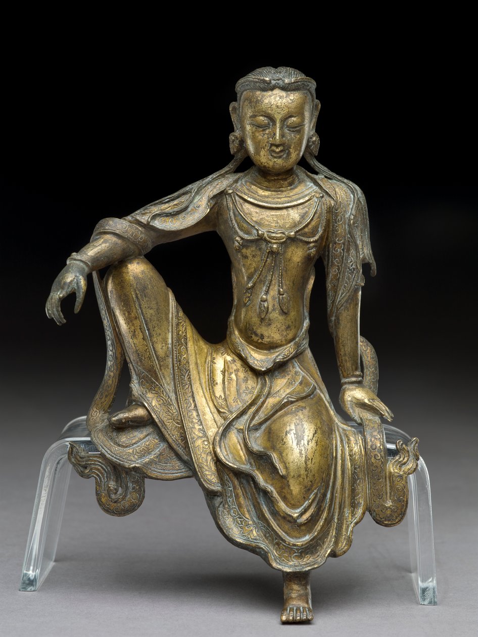 Bodhisattva Avalokitesvara, Yuan-dynastiet (forgyldt bronze) (se også 119004) af Yuan Dynasty Chinese School