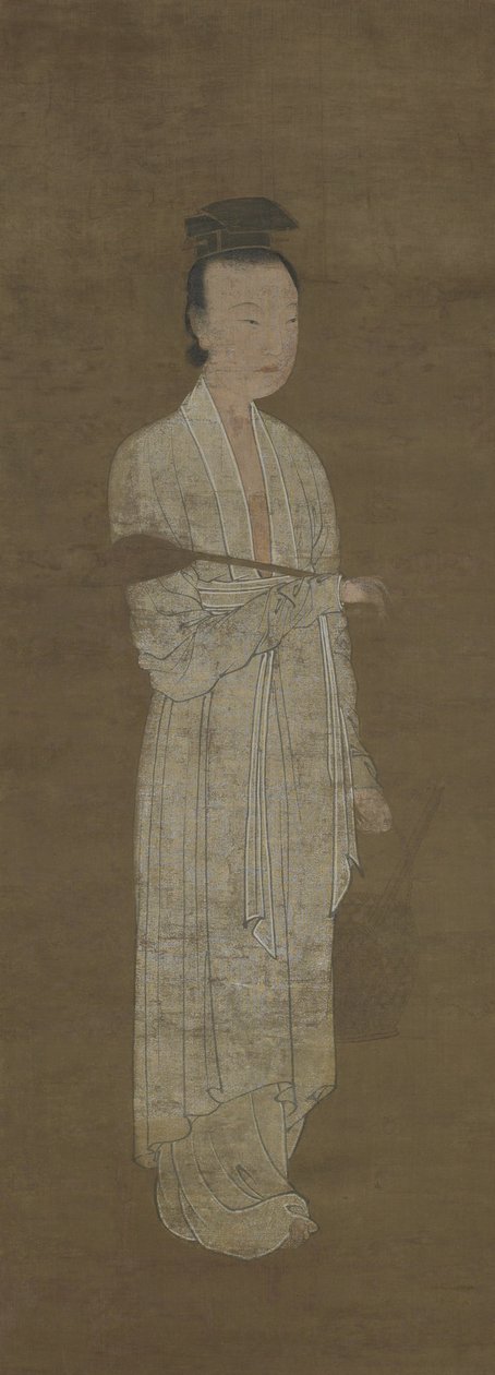 Portræt af en kvinde i hvidt: Lu Meiniang af Yuan Dynasty Chinese School
