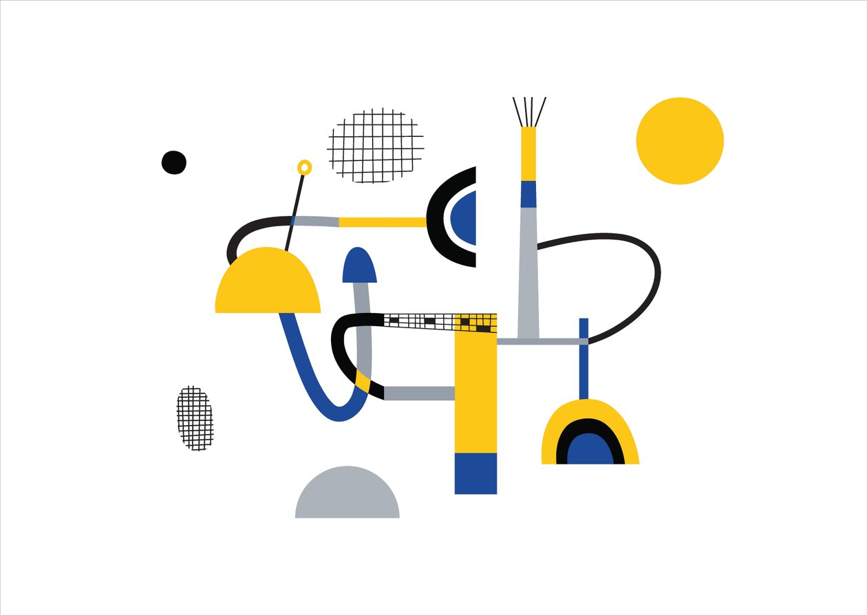 Abstrakt geometrisk komposition, 2017 (vektorillustration) af Yulia Drobova