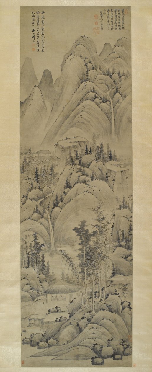 Landskab, hængende rulle, Ming-dynastiet (1368-1644) (blæk på papir) af Yun Hsiang Yun Hsiang