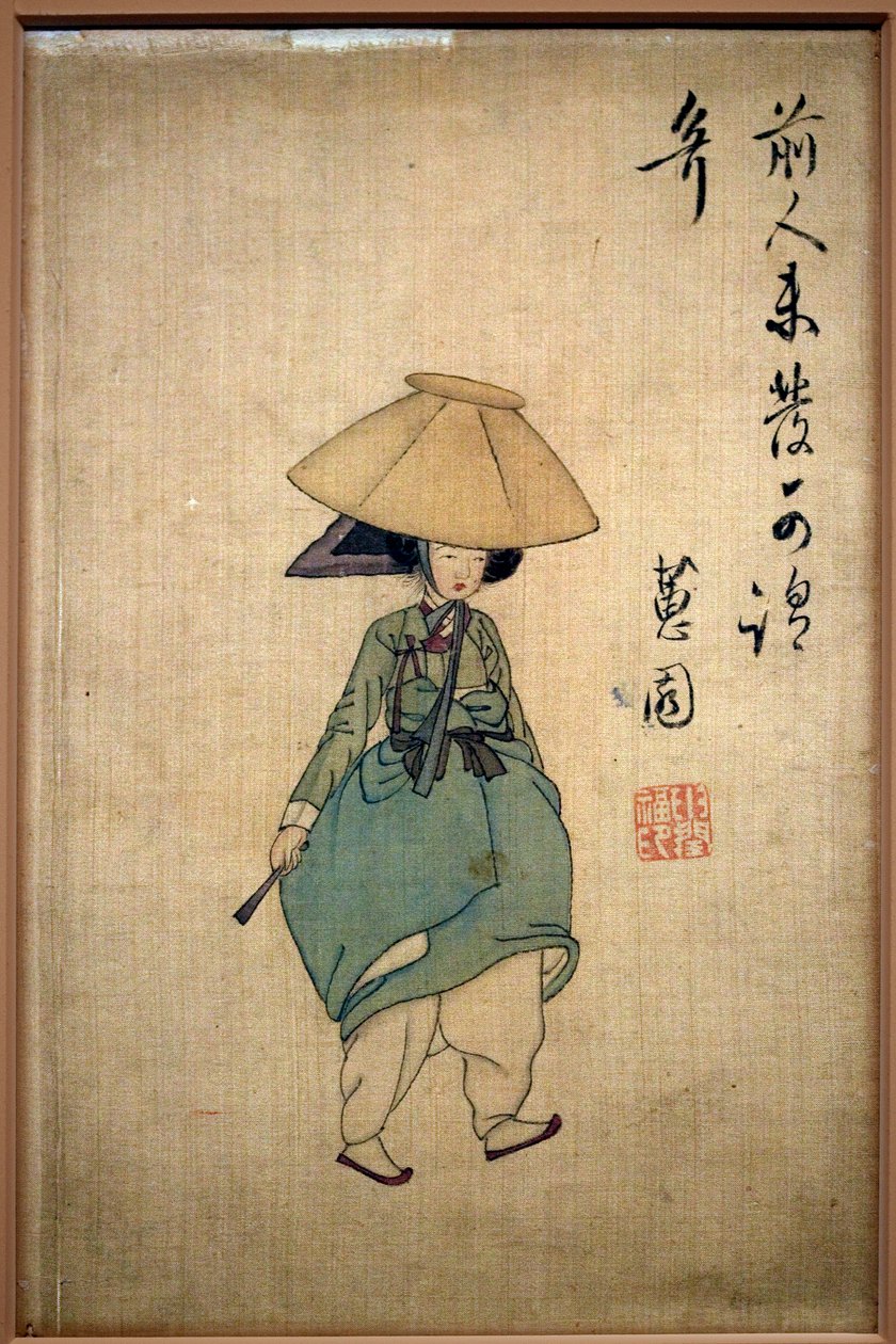 Ung kvinde. Maleri af Shin Yunbok (ca. 1758-1813), blæk på papir af Yunbok Shin