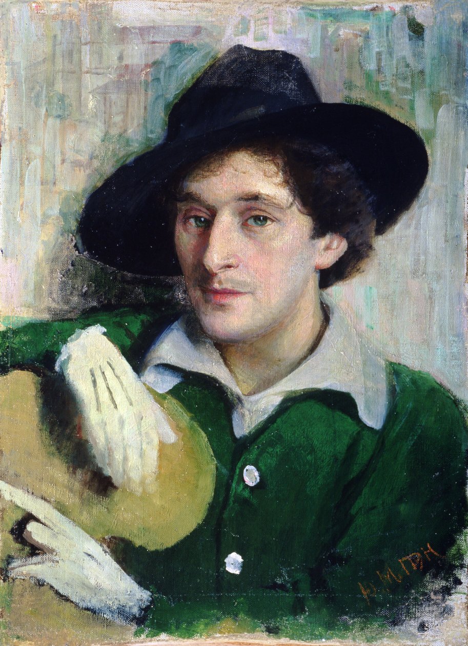 Portræt af Marc Chagall, ca. 1910 af Yuri Moiseyevich Pen