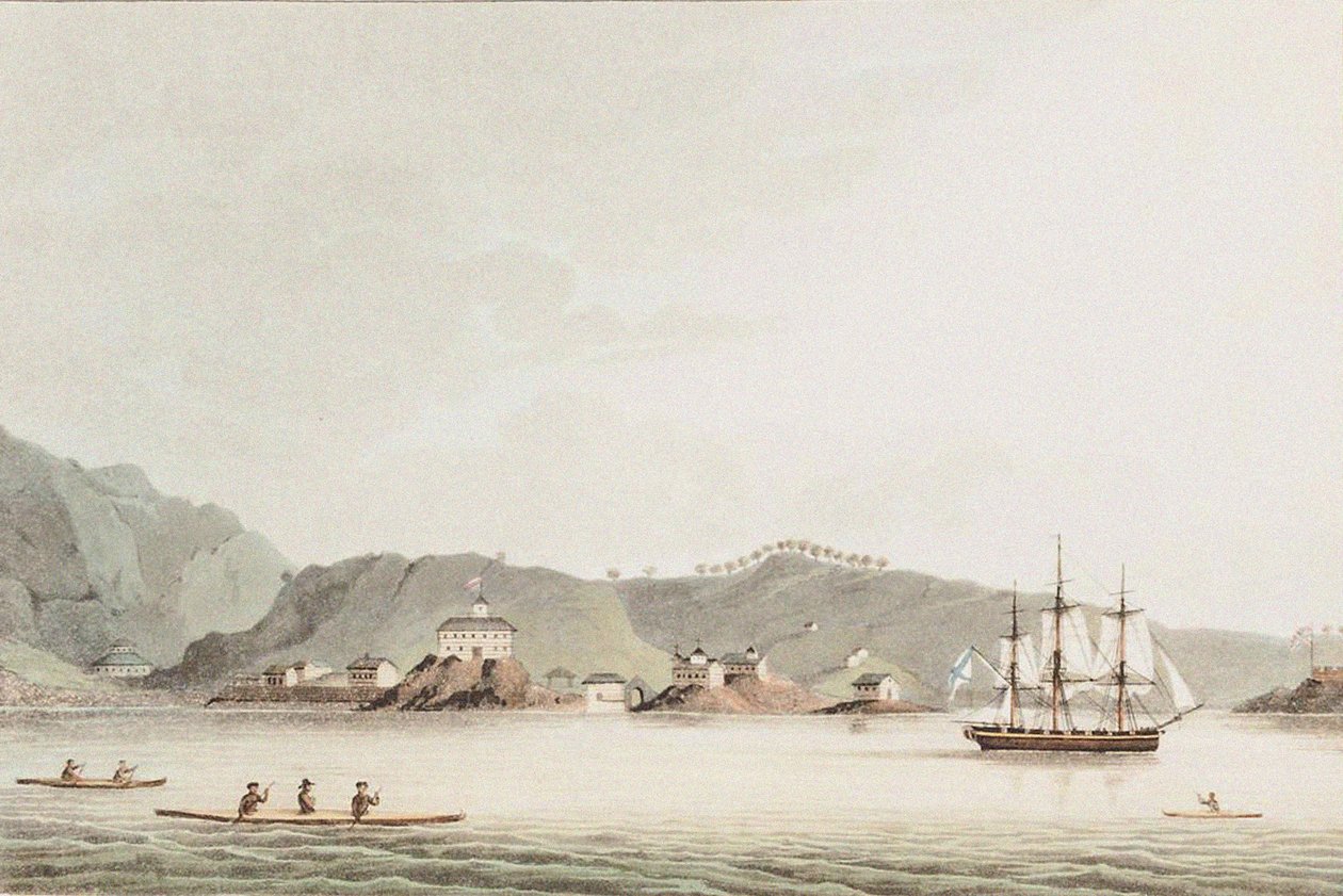 Illustration fra En rejse Jorden rundt i årene 1803-06, i Skibet Neva, 1814 af Yuri Fyodorovich Lisyansky