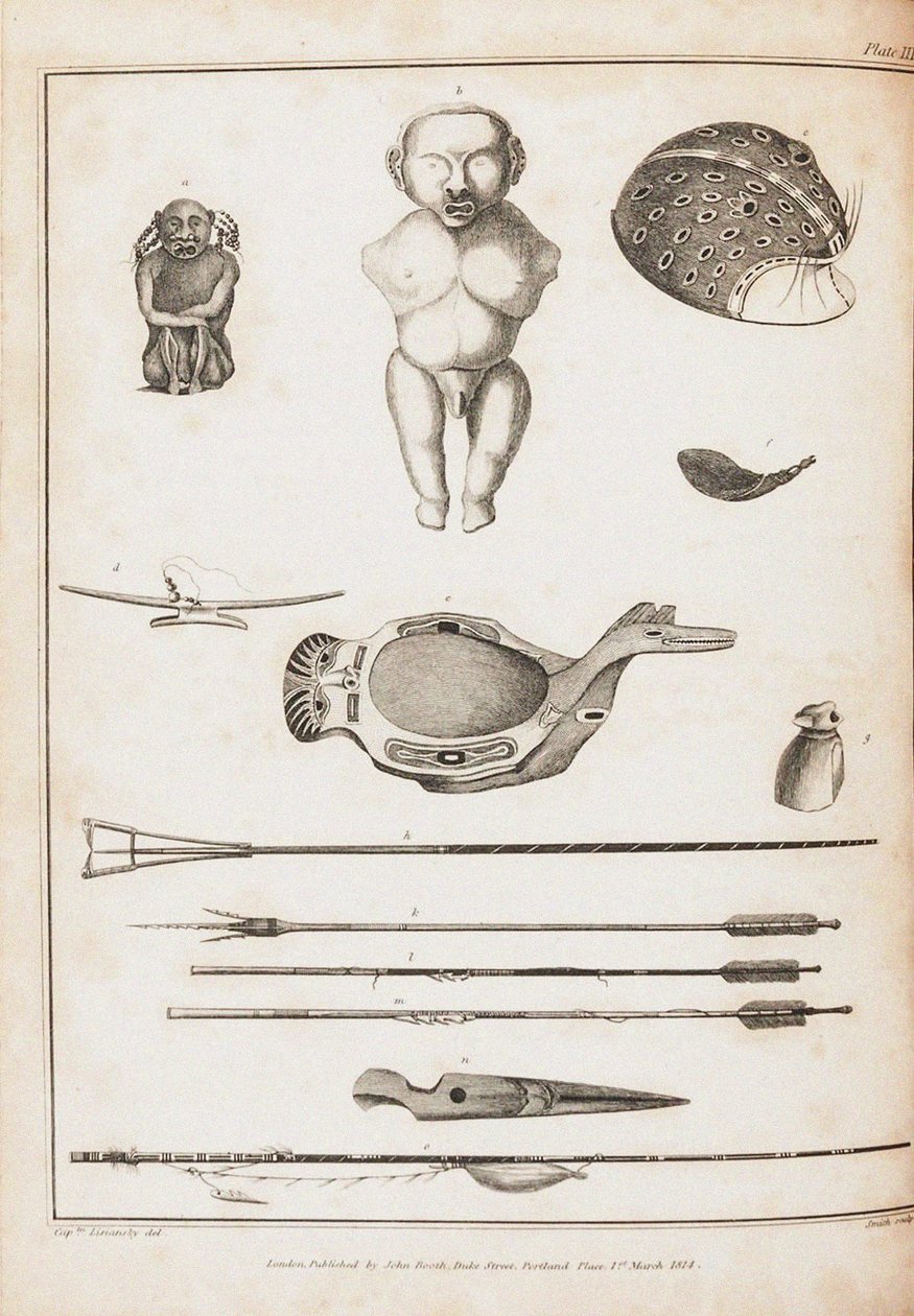 Illustration fra En rejse Jorden rundt i årene 1803-06, i Skibet Neva, 1814 af Yuri Fyodorovich Lisyansky