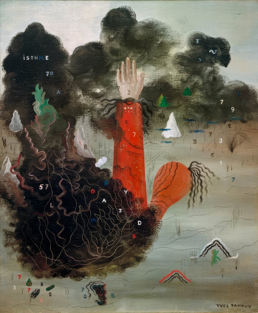 Hånden i skyerne af Yves Tanguy