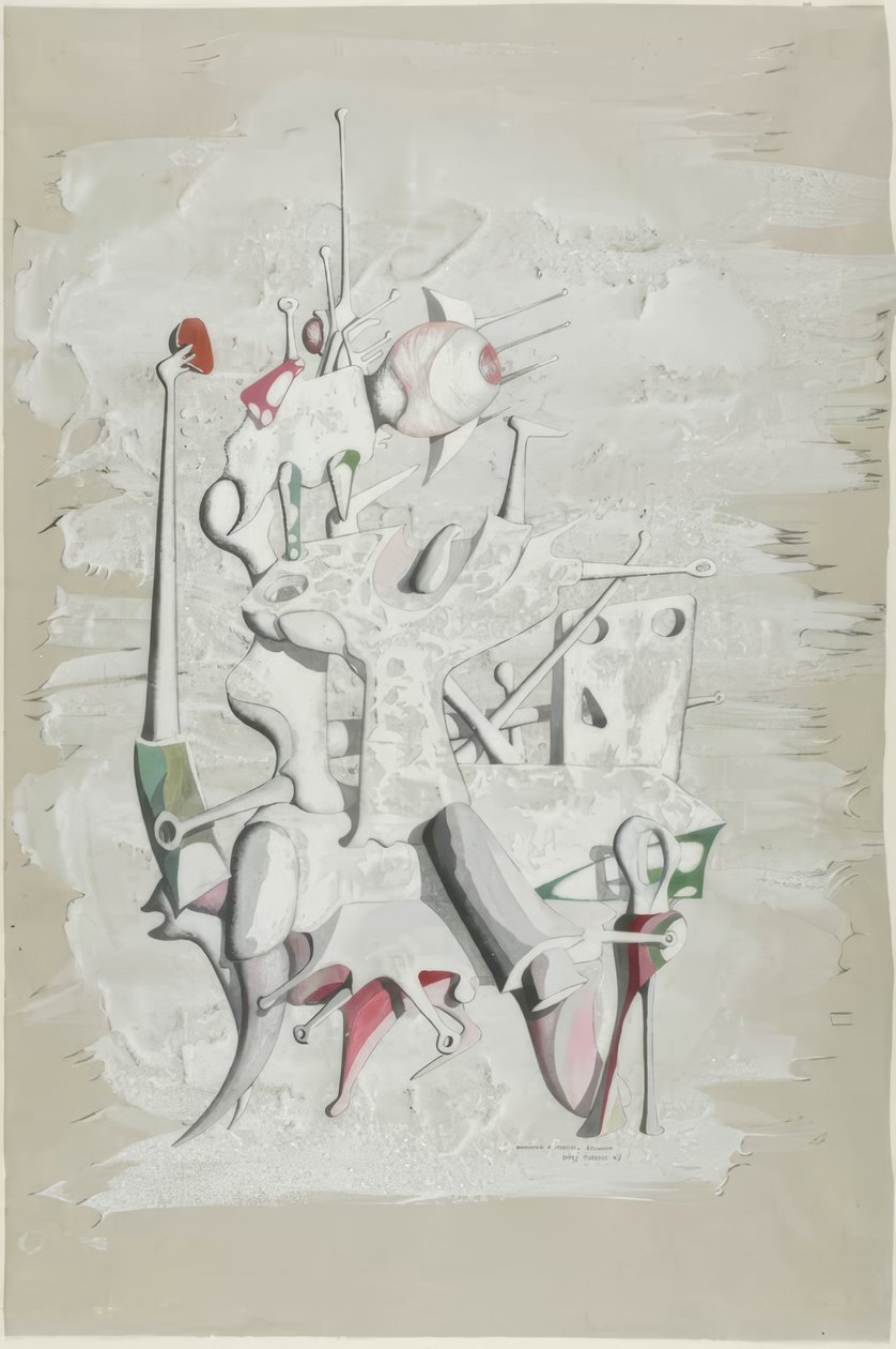 Hommage til Marcel Duchamp (forside); Konstruktion (bagside) af Yves Tanguy
