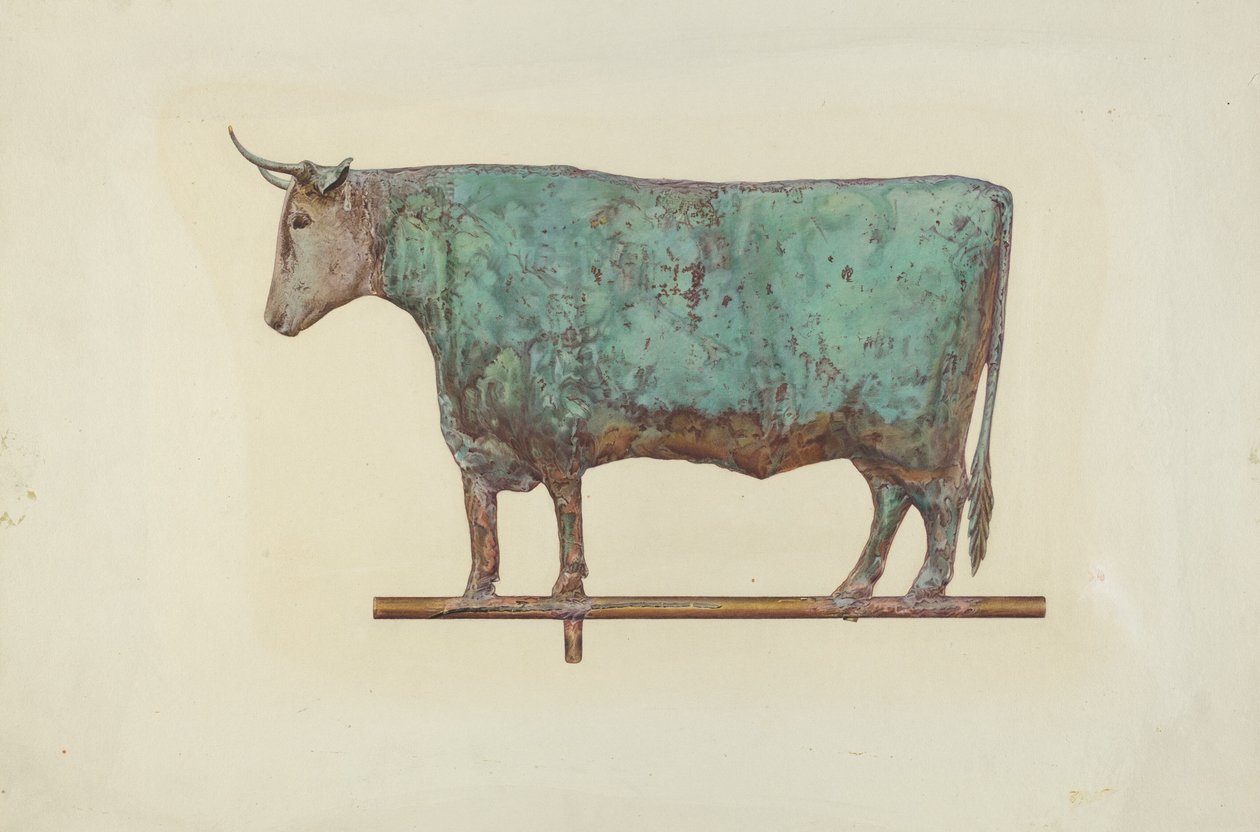 Steer Weather Vane, ca. 1941. af Zabelle Missirian