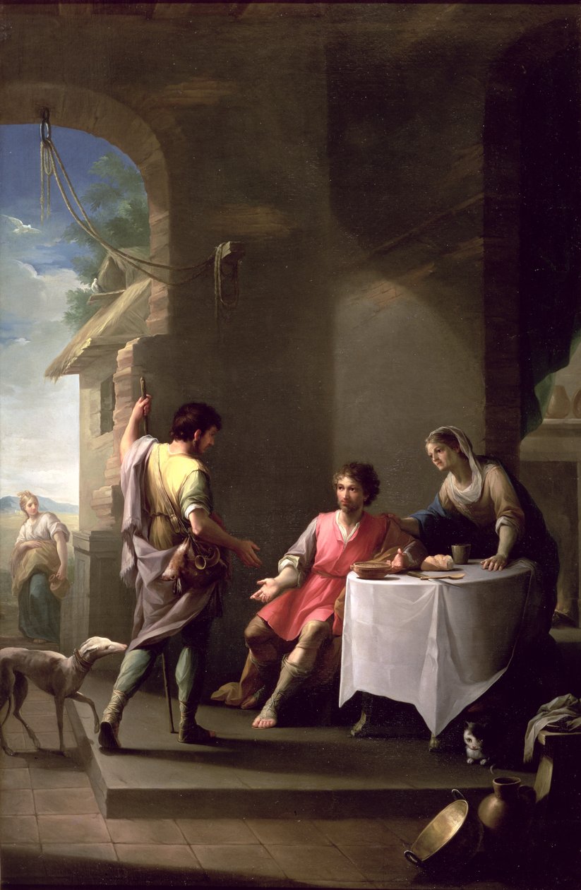 Esau sælger sin førstefødselsret til Jakob, 1790-1800 af Zacarias Gonzalez Velazquez