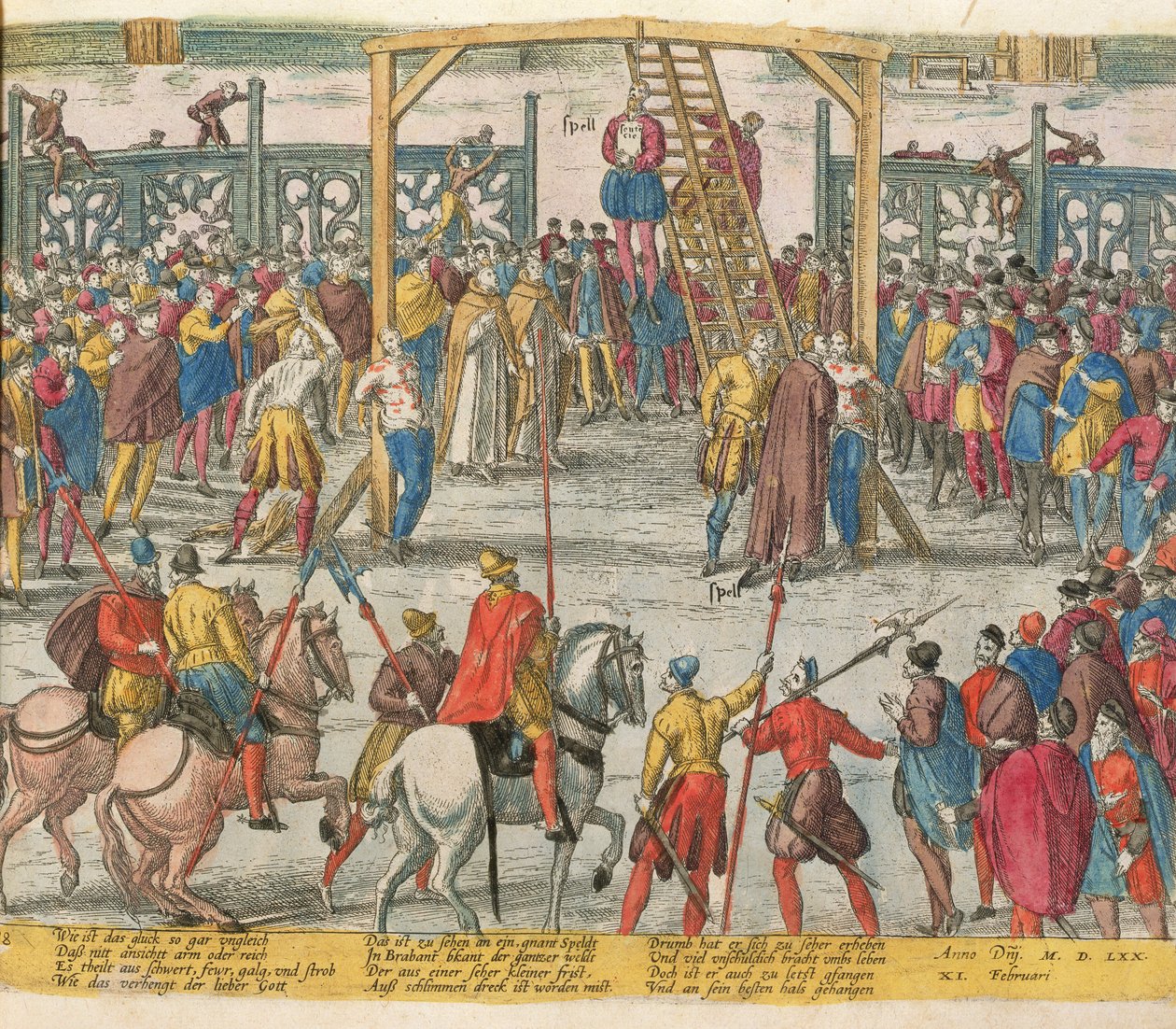 Henrettelsen af Spell of Brabant, der havde bragt andre uskyldige mennesker tilbage til livet af Zacharias (school of) Dolendo