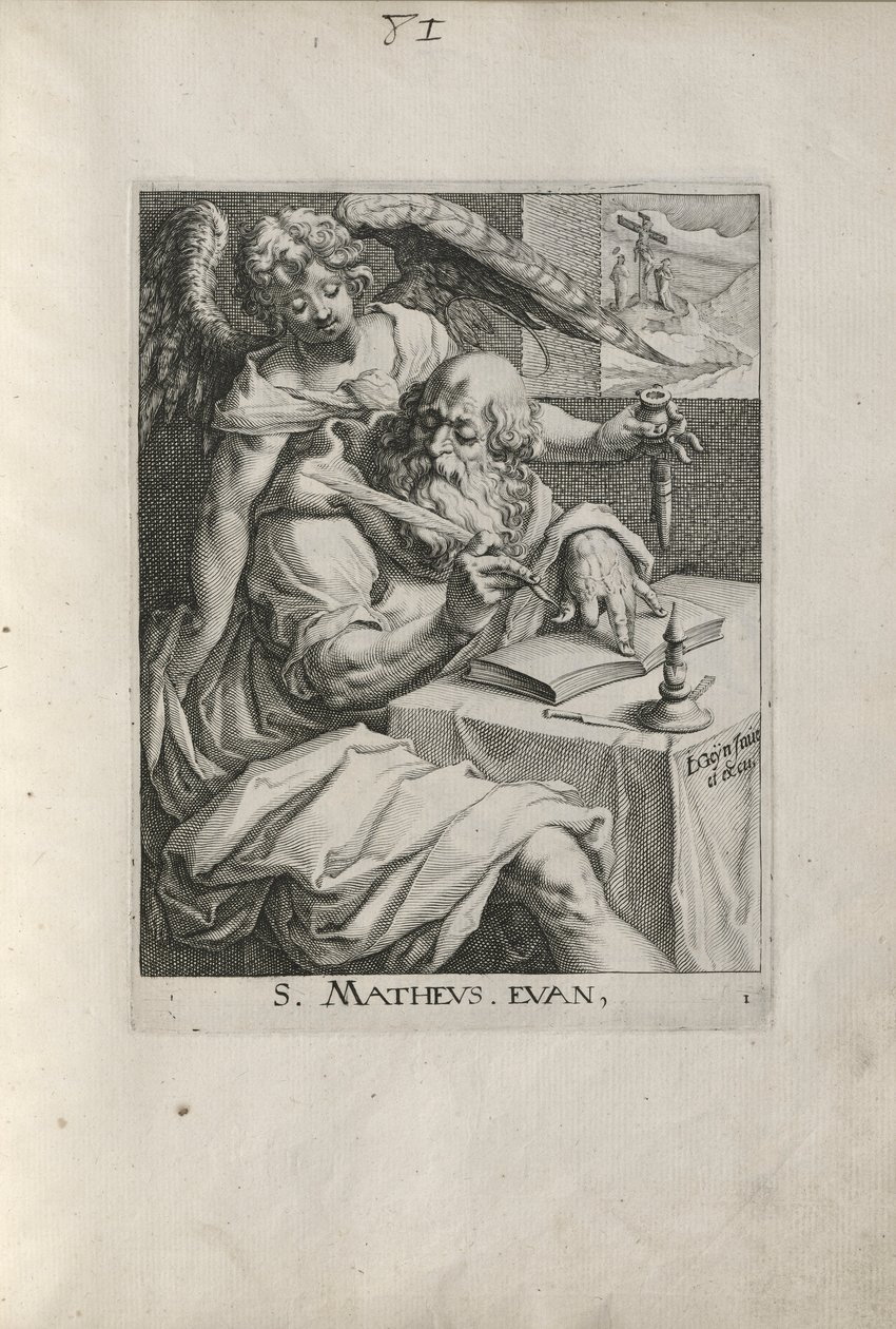 Saint Matthew, plade 1 fra De fire evangelister af Zacharias Dolendo