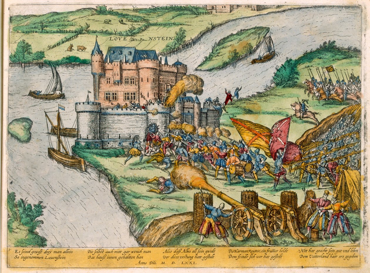 Belejringen af Louvain og Harman Reuters heltemod mod de spanske styrker, 1571 af Zacharias Dolendo