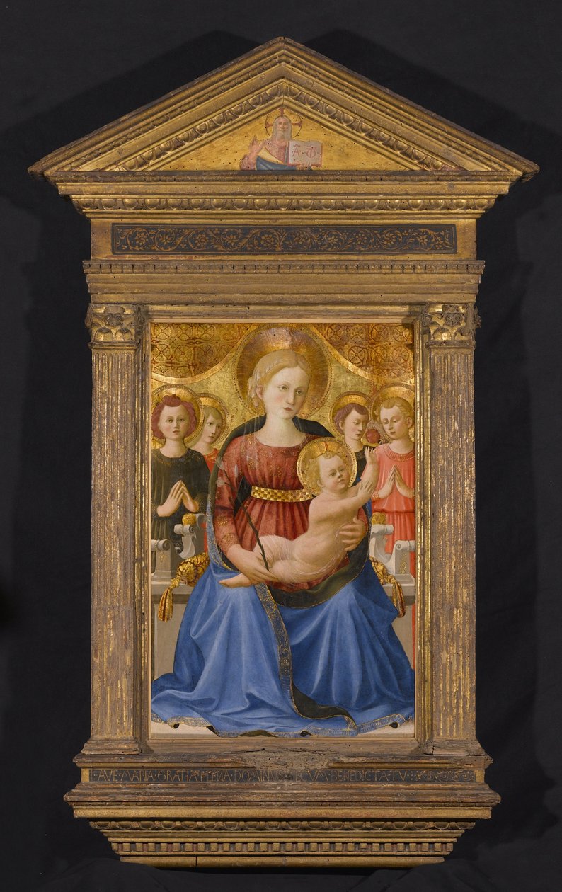 Jomfru og barn med fire engle og forløseren af Zanobi di Benedetto Strozzi