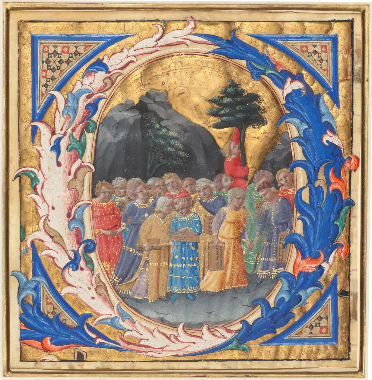 Indledende Q med en procession af børn af Zanobi Strozzi