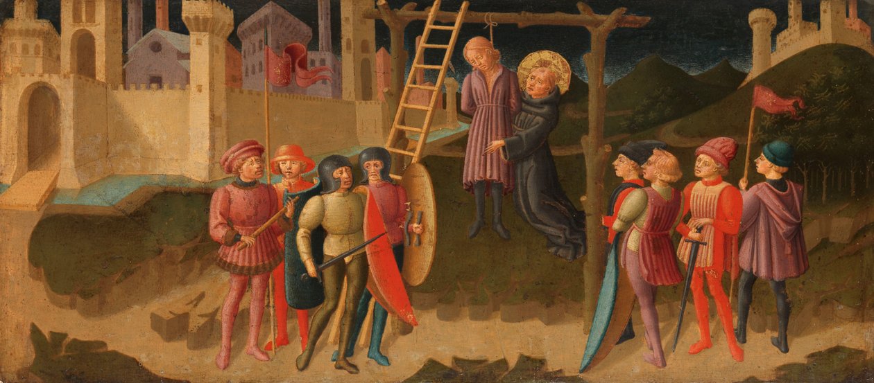 Sankt Nikolaus af Tolentino redder en hængt mand Sankt Nikolaus af Tolentino redder en hængt mand af Zanobi di Jacopo Machiavelli (attributed to)