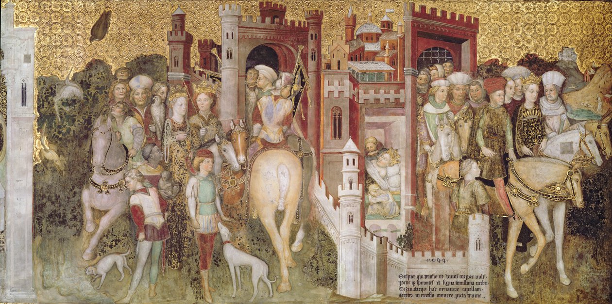 Dronning Teodolindas procession, fra "Historier om dronning Teodolinda dei Longobardi", af Zavattari Family